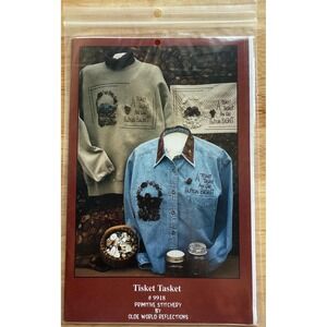 Primitive Stitchery sewing pattern by Olde World Reflections: TISKET TASKET 9918